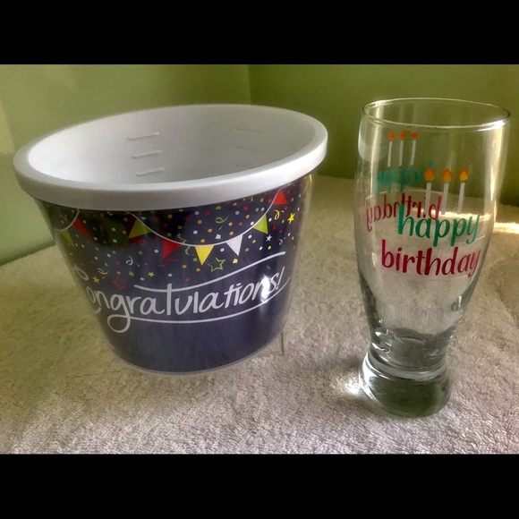 CUSTOMIZABLE BUCKET & HAPPY BIRTHDAY  GLASS... - Picture 7 of 11